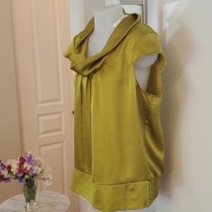 NWT Ricki’s Chartreuse Satiny Cowl Top Sz 16
